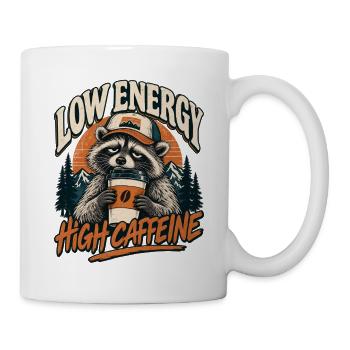 Low Energy High Caffeine Raccoon - Tasse - Weiß - Rechts