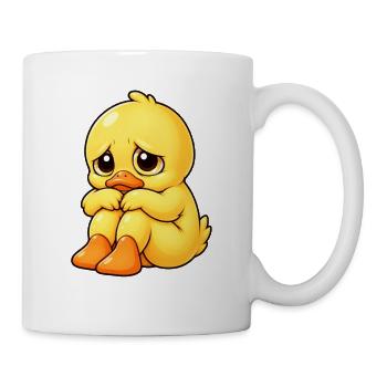 Traurige süße Cartoon Ente Einsamkeit - Tasse - Weiß - Rechts