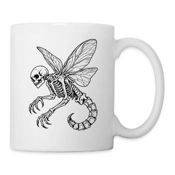 Geflügeltes Skelettskorpion – Gotische Kreatur - Tasse - Weiß - Rechts