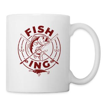 Passion Fishing Vintage-Abzeichen - Tasse - Weiß - Rechts