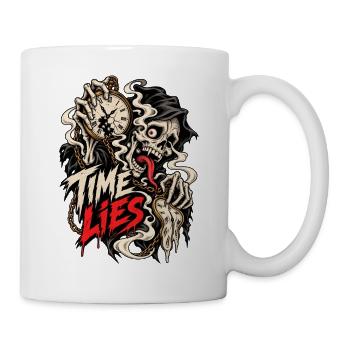 Time Lies Knochenuhr Horror - Tasse - Weiß - Rechts