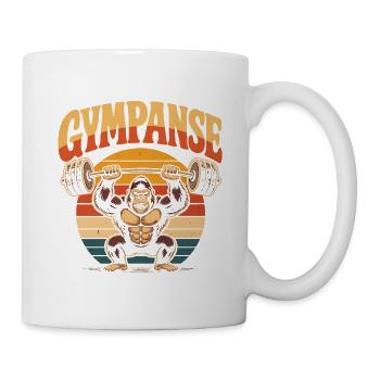 Gympanse Gewichtheber Gym Lustig - Tasse - Weiß - Rechts