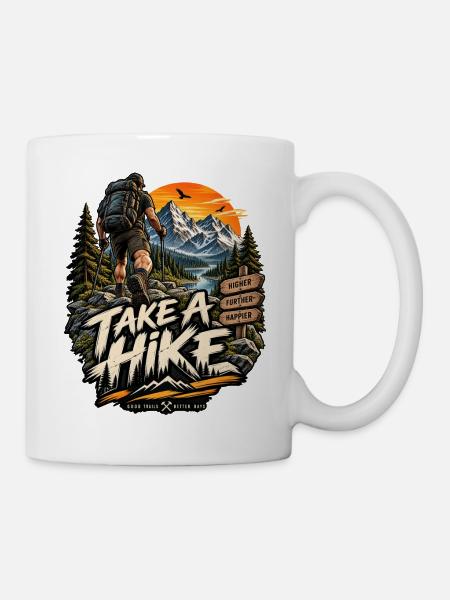 Take A Wander – Bergabenteuer - Tasse - Weiß