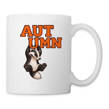 Herbstdachs – Herbst-Wildtierdesign - Tasse - Weiß - Rechts