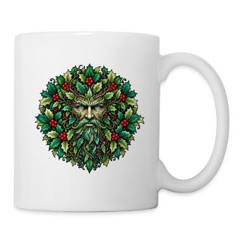 Greenman-Jul Wintersonnenwende Weihnachten - Tasse - Weiß - Rechts