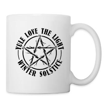 Yule Love Die Wintersonnenwende Pentagramm Heidnisches Yule - Tasse - Weiß - Rechts