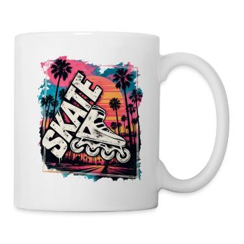 Inline Skate Retro Sunset – Inlineskating - Tasse - Weiß - Rechts