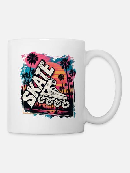 Inline Skate Retro Sunset – Inlineskating - Tasse - Weiß