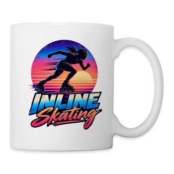 Inline Skating Retro Sunset – Skater - Tasse - Weiß - Rechts