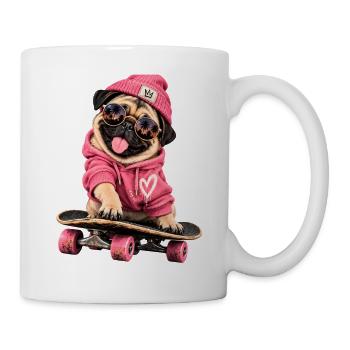 Mops Hund süßer Mops niedlicher Mops - Tasse - Weiß - Rechts