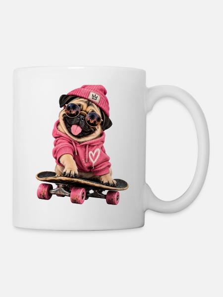 Mops Hund süßer Mops niedlicher Mops - Tasse - Weiß