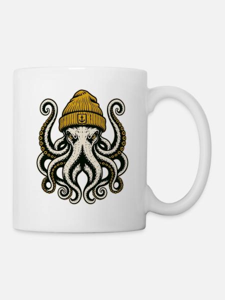 Krake - Tasse - Weiß