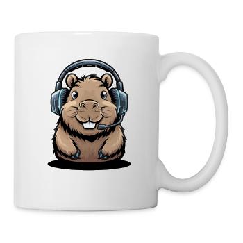 Lustiger Hamster Gamer Mit Headset Für Gaming Fans - Tasse - Weiß - Rechts