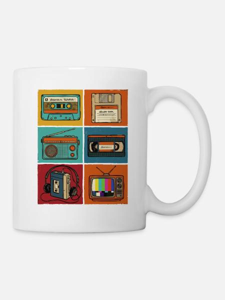 90er Jahre, 80er Jahre Party, Kassette, Nostalgie - Tasse - Weiß