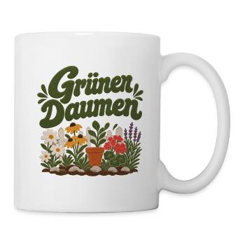 Grüner Daumen Blumenpracht - Tasse - Weiß - Rechts
