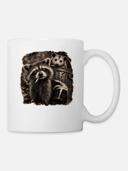 Trash Panda Night Crew Raccoon Opossum Skunk - Tasse - Weiß