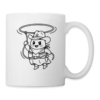 Niedliche Kawaii-Geister-Cowboy-Western-Ästhetik - Tasse - Weiß - Rechts
