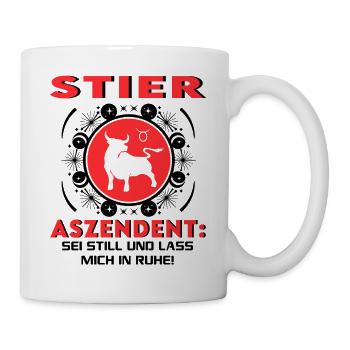 Sternzeichen Stier Aszendent Geburtstag Astrologie - Tasse - Weiß - Rechts