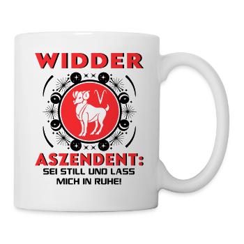 Sternzeichen Widder Aszendent Geburtstag Astro - Tasse - Weiß - Rechts
