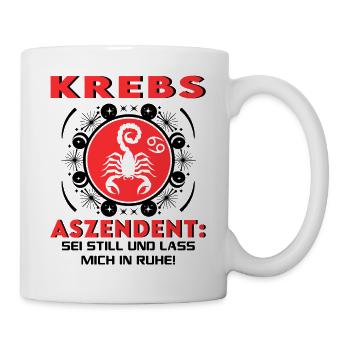 Sternzeichen Krebs Aszendent Geburtstag Astrologie - Tasse - Weiß - Rechts