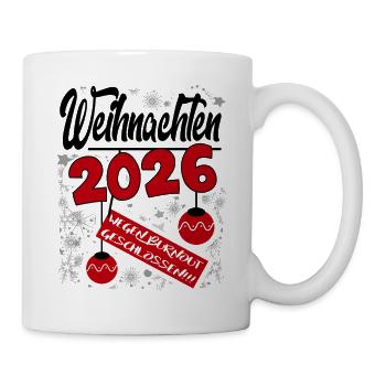 Weihnachten 2026 Burnout Sprüche Santa Claus Fun - Tasse - Weiß - Rechts