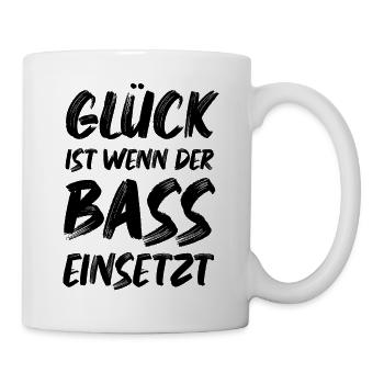 Glück ist wenn der Bass einsetzt Musik Sprüche - Tasse - Weiß - Rechts