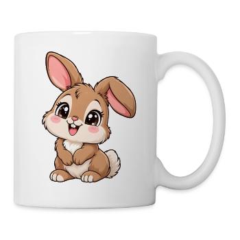 Hase Kawaii Style – Süßes Hasenmotiv - Tasse - Weiß - Rechts