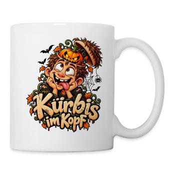 Hallowennfans Kürbis im Kopf Halloweenparty - Tasse - Weiß - Rechts