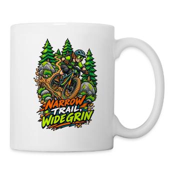 Narrow Trail, Wide Grin - Tasse - Weiß - Rechts
