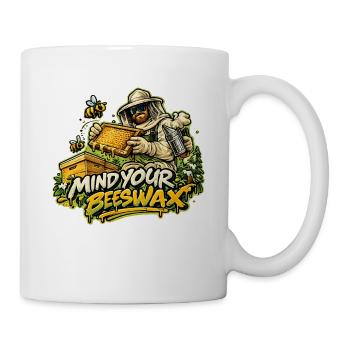 Imkerheld: Mind Your Beeswax - Tasse - Weiß - Rechts