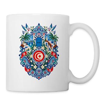 Tunesien | Mittelmeer & blaue Keramik - Tasse - Weiß - Rechts