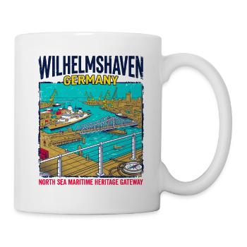 City Wilhelmshaven Germany North Sea Maritime - Tasse - Weiß - Rechts