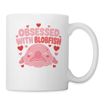 Besessen Von Blobfischen Süße Rosa Herzen Kawaii - Tasse - Weiß - Rechts