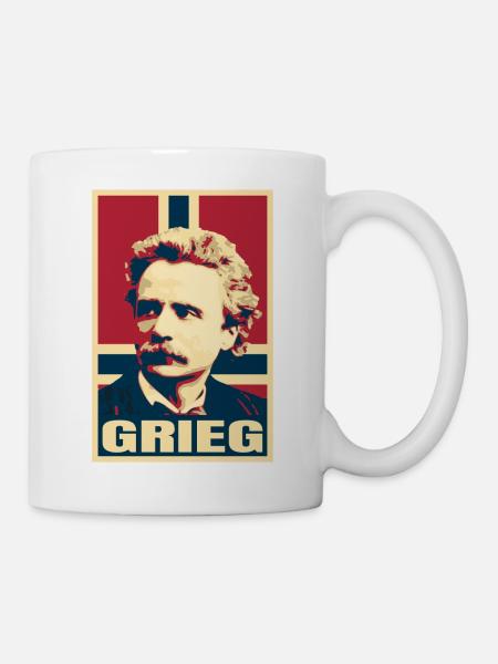 Edvard Grieg, norwegischer Komponist klassischer Musik - Tasse - Weiß