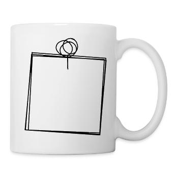 Pinnwandzettel handgezeichnet - Tasse - Weiß - Rechts