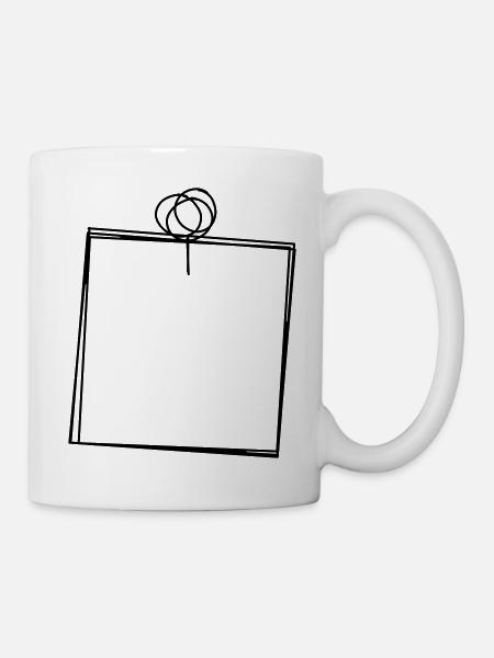 Pinnwandzettel handgezeichnet - Tasse - Weiß
