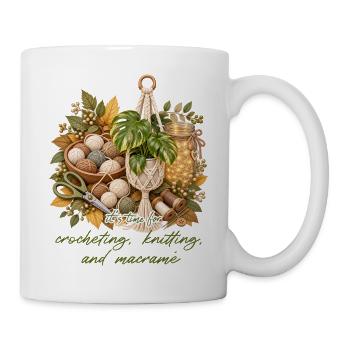 Herbstknoten: Makramee, Häkeln & Stricken - Tasse - Weiß - Rechts