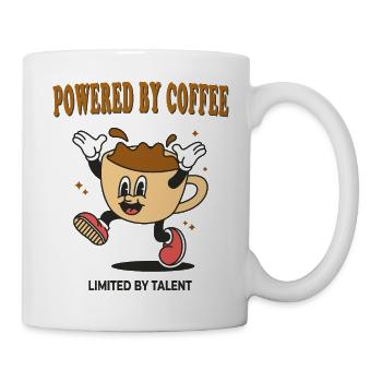 Powered by Coffee – Limited by Talent - Tasse - Weiß - Rechts