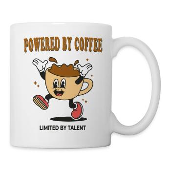 Powered by Coffee – Limited by Talent - Tasse - Weiß - Rechts
