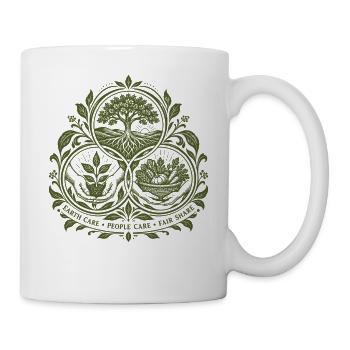 Permakultur-Ethik-Emblem - Tasse - Weiß - Rechts