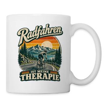 Radfahren ist meine Therapie humorvoll - Tasse - Weiß - Rechts