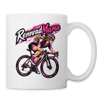 Rennrad Mama Pinkpower Frauen - Tasse - Weiß - Rechts