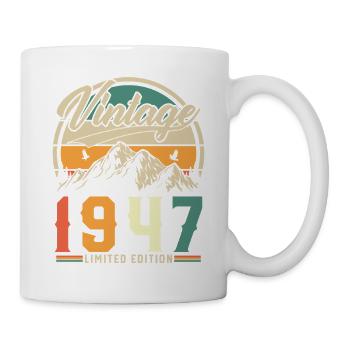 80 Jahre 1947 Vintage Retro-Geburtstagsgeschenk - Tasse - Weiß - Rechts