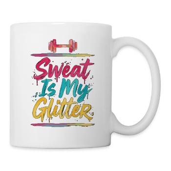 Personal Trainer Sweat Is My Glitter Fitness Coach - Tasse - Weiß - Rechts