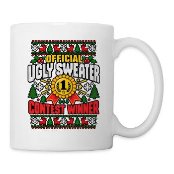 Offizieller UglySweater Sieger - Tasse - Weiß - Rechts