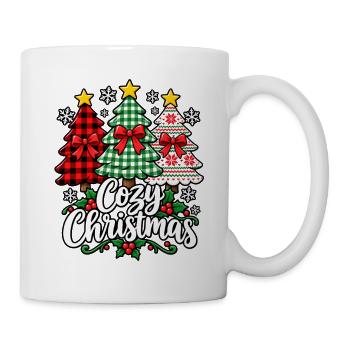 Gemütliches Weihnachtswald-Motiv - Tasse - Weiß - Rechts