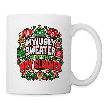 Hässlicher Pullover beim Trockenreiniger - Tasse - Weiß - Rechts