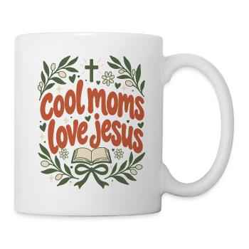 Cool Moms Love Jesus Christian Mom Floral Faith - Tasse - Weiß - Rechts