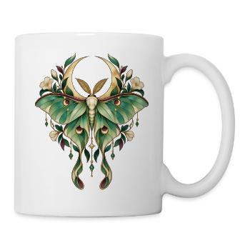 Mondmotte im Jugendstil - Tasse - Weiß - Rechts