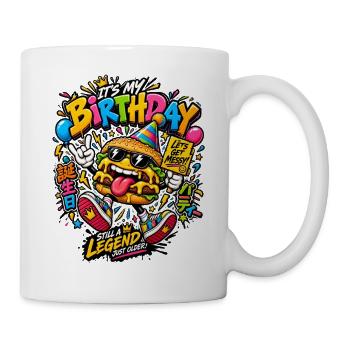Geburtstagsburger Neon Party - Tasse - Weiß - Rechts